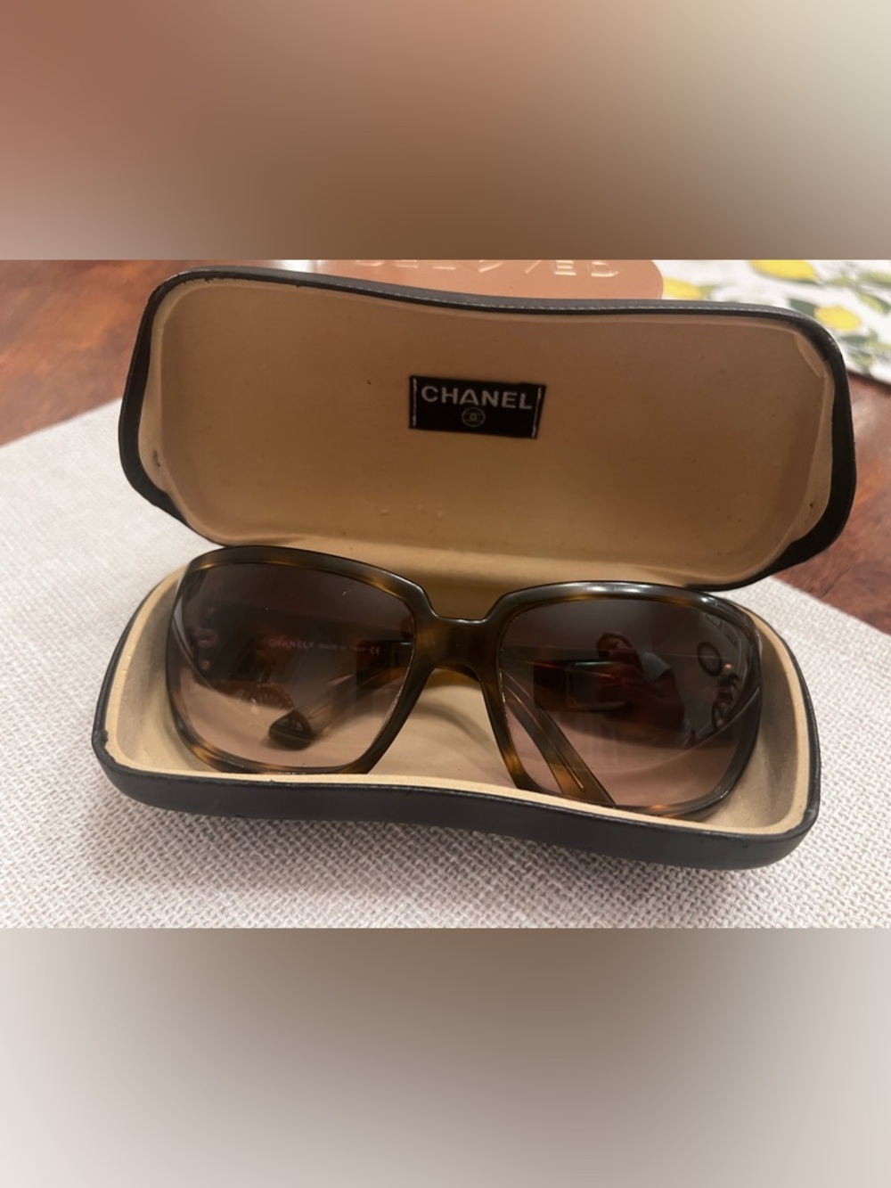 Chanel Tortoiseshell Oversized Sunglasses Brown Lens | Quilted Arms Model 5061